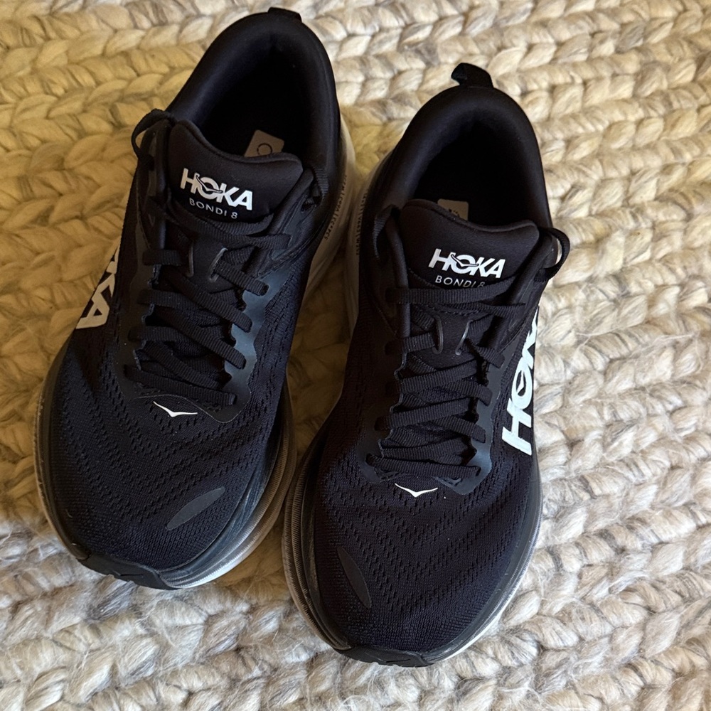 Hoka Bondi 8 Black Athletic Shoes - Picture 3 of 10